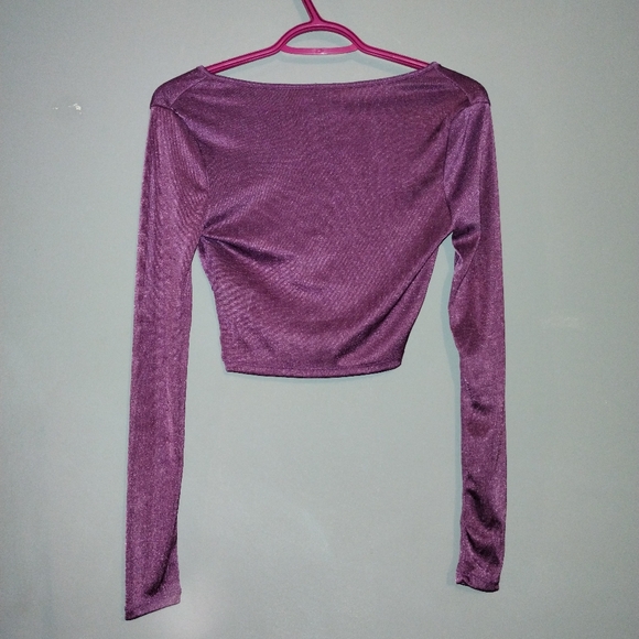 NWT Eclipse Knot Front Cropped Long Sleeve Top - Picture 4 of 4